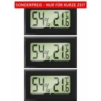 MAVORI Raumthermometer und Hygrometer innen mit sehr präzisen Messwerten, 3-tlg., Hygrometer mit Thermometer digital