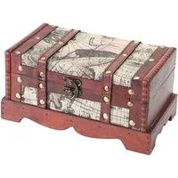 HMF Schatzkiste Schatztruhe aus Holz (1 St), Schatzkiste für Kindergeburtstag, 23 x 13 x 11 cm, Amerika