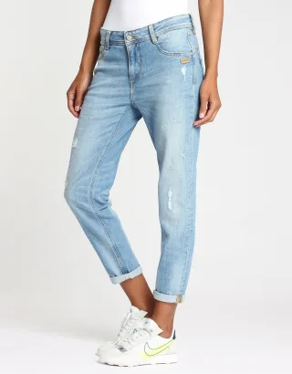 GANG Damen Jeans 94AMELIE CROPPED - relaxed fit real aqua wash