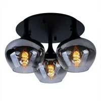 GLOBO LIGHTING Deckenleuchte, Leuchtmittel nicht inklusive, Deckenlampe Rauchglas Wohnzimmerleuchte Deckenleuchte rund Glaskugel