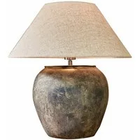 Mirabeau Tischleuchte Tischlampe Shiva antikschwarz/creme