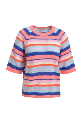 Smith&Soul - Multi-Stripe Half Sleeve Pullover mandarin red print - Gr. - XS