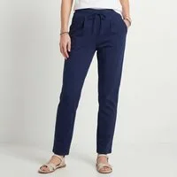 OriginalYou Chinohose Schlupfhose Damen Stretchhose Freizeithose Business Style auch in großen Größen erhältlich, mit Kordelzug
