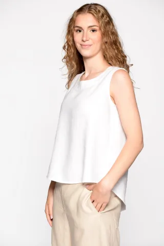 IN LINEA - Top, Rundhals 101 white - Gr. - 44