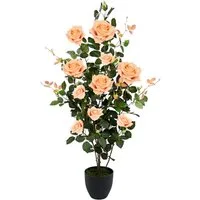 Kunstbaum Rosenbusch im Topf, I.GE.A., Höhe 115 cm, Kunstrosen Kunstpflanzen Rosenstrauch Deko Hochzeit