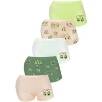 LOREZA Panty 5er Set Mädchen Pantys - Avocado - Bunt (Spar-Packung, 5-St)