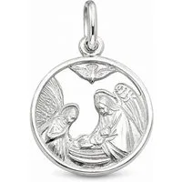unbespielt Kettenanhänger Anhänger Maria und Josef glänzend 925 Silber, Silberschmuck für Damen und Herren