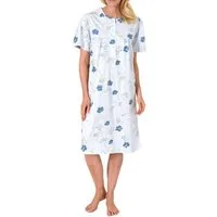 Normann Nachthemd Elegantes frauliches Damen kurzarm Nachthemd mit Knopfleiste am Hals