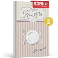 LifeDesign Notizbuch Rezeptbuch zum Selberschreiben, Kochbuch DIN A5, Hardcover, stabile Fadenbindung, edles Papier
