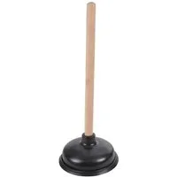 Sanixa Rohrreinigungspumpe Abflussreiniger schwarz Holzstiel 13,5 cm Pömpel Ausgussreiniger, L: 35 cm, (1 tlg), Gummi-Saugglocke Abflussreiniger Pümpel für WC