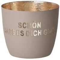 Giftcompany Kerzenhalter Windlicht Madras Schön dass es Dich gibt Sandstone Gold