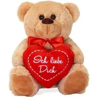 matches21 HOME & HOBBY Plüschfigur Teddybär mit Herz Ich liebe Dich braun 25 cm (1-St)
