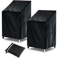LuxusKollektion Gartenmöbel-Schutzhülle Gartenstuhl Abdeckung Stapelstühle 2er Schwarz 70x75x85 120cm