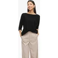 Vila 3/4 Arm-Pullover VIMALU BOATNECK 3/4 SLEEVE KNIT TOP-NOOS Materialmix, loose fit