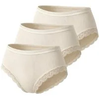 Toker Collection® Hipster Damen Slip mit edler Spitze am Beinabschluss (Packung, 3er Pack) feine Spitze, gerippte Optik