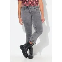 Angel of Style Regular-fit-Jeans 3/4-Jeans ausgestellter Fransensaum 5-Pocket