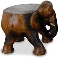livasia Dekofigur Holzelefant mit Ablage, Hocker, Podest, Beistelltisch (20cm/30cm Höhe)