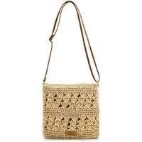 Zaewry Umhängetasche Schultertasche Sommerliche Strohtasche für Damen, kleine Strandtasche, mit Reißverschluss und verstellbarem Riemen