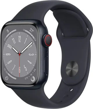 Apple Watch Series 8 [GPS + Cellular inkl. Sportarmband mitternacht] 41mm Aluminiumgehäuse mitternacht