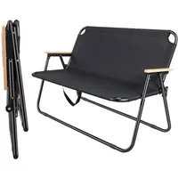 Rutaqian Gartenlounge-Bank Gartenbank Klappbar 2 Sitzer Faltbare Outdoor Sitzbank mit Rückenlehne, Robuste Campingbank mit Armlehne für Terrasse Balkon Garten Camping