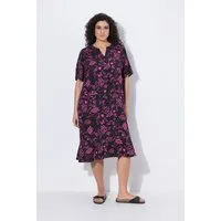 Ulla Popken Jerseykleid Midikleid Meeresmotive Tunika-Ausschnitt