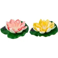 Lumineo LED Solarleuchte, Dauerlicht, warmweiß, Solar Licht LED Seerose 17x6cm Kunststoff Warmweiß 1 Stück sortiert