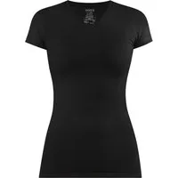 normani Kurzarmshirt Figurbetontes T-Shirt mit V-Ausschnitt Siena Damen Basic kurzarm Shirt