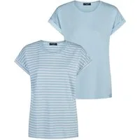 DENIMFY T-Shirt Damen Top DFSophie Regular Fit (2-tlg) kurzarm Sommershirt mit Rundhalsausschnitt