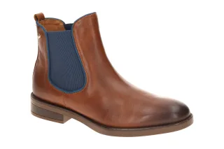 Pikolinos W3C-8594 cuero Chelsea Boots braun Damen Echtleder rund Blockabsatz
