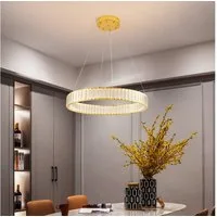 Euroton LED Pendelleuchte LED Pendelleuchte große Kristall Fernbedienung Lichtfarbe einstellbar, LED fest integriert, mit Fernbedienung Lichtfarbe einstellbar kaltweiß-neutralweiß- warmweiß 7000k-3000k stufenlose, Nicht zutreffend