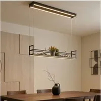 JUST LIGHT LED-Hängeleuchte, LED-Leuchtmittel fest verbaut, Warmweiß, LED Hängelampe Esstisch Pendelleuchte Gewürzregal Memory H 60-120 cm