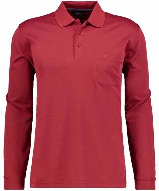 RAGMAN - Softknit-Poloshirt mit Brusttasche, Langarm - Gr. - XXL