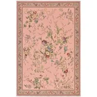 THEKO Teppich Flomi Sagrini, rechteckig, Höhe: 4 mm, Flachgewebe, Pastell-Farben, Blumen Design, mit Bordüre
