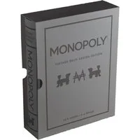 Gomazing Spiel Monopoly Vintage Buch-Design Edition, Brettspiel, mit Holzhäusern und Metallfiguren