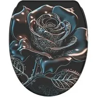 Sanilo WC-Sitz Black Rose mit Absenkautomatik & Quick Release, Premium Toilettendeckel, abnehmbar, leichte Montage von oben
