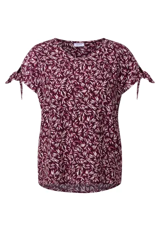CECIL - Gemustertes Blusenshirt mulberry red - Gr. - S