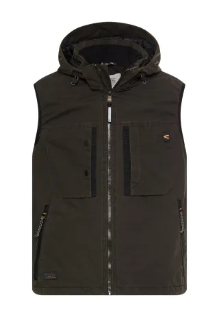 camel active - Outdoor Weste mit abnehmbarer Kapuze dark brown - Gr. - M