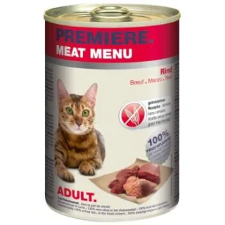 PREMIERE Meat Menu Nassfutter Katze Adult Rind 12x400 g