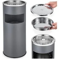 tectake Aschenbecher Standascher outdoor, 25 x 61 cm, rund, mit Mülleimer und Inneneimer, 30 l, rutschfest