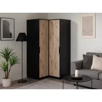 Beautysofa Eckschrank LIVO mit 2 Drehtüren, 2 Kleiderstangen und Regale, (Zur Auswahl in zwei modernen Farbkombinationen) Breite: 108 cm