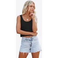 Imily Bela Tanktop Damen Ärmelloses bauchfreies Trainingsshirt (Packung, 1-tlg., 1per-Pack) Einfarbig
