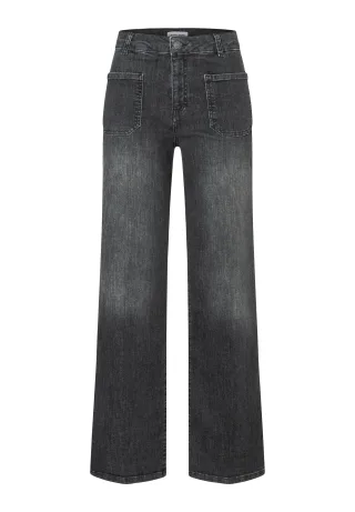 MORE & MORE - High Waist Straight Denim grau - Gr. - 38