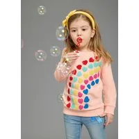 KIDSWORLD Sweatshirt Sweatshirt Herz-Applikation mit Stickereien und Badges, Rundhalsausschnitt, Basic Passform
