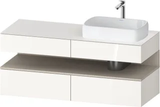 Duravit Qatego Konsolenwaschtischunterbau wandhängend Weiß Hochglanz 1400x550x600 mm - QA47660832200 QA4766083220000