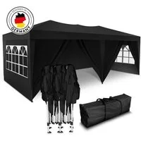 Kronenburg Partyzelt 3x6m wasserdicht - Gartenpavillon, Faltpavillon stabil, UV-Schutz 50+, mit 6 Seitenteilen