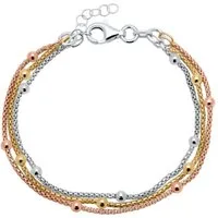 Unique Silberarmband 925er Silberarmband tricolor