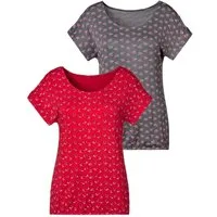 LASCANA T-Shirt mit kleinem Cut-Out am Ärmel (2er-Pack) aus weichem Viskose-Stretch