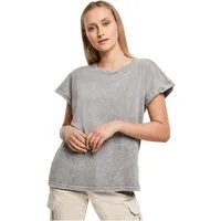 urbandreamz T-Shirt Damen Kurzarm Rundhals mit verlängerter Schulter Acid Wash