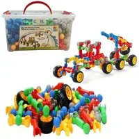 COIL Bausteine, Steckverbinder Blöcke, Anschlussblocksatz Spielbausteine, (170 St), STEM-Kunststoff-Verbindungsspielzeug für Kinder ab 3 Jahren