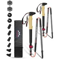 Alpenwert Wanderstöcke faltbar Nordic Walking Stöcke Damen Herren Trekkingstöcke Trekking (NEUHEIT, 12 Teiliges Set), Wanderstöcke Faltbar
